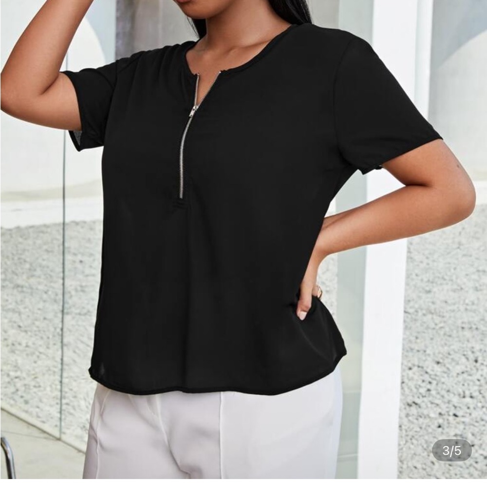 🚨3 for $15🚨 SHEIN Black Short Sleeve Relaxed Tee